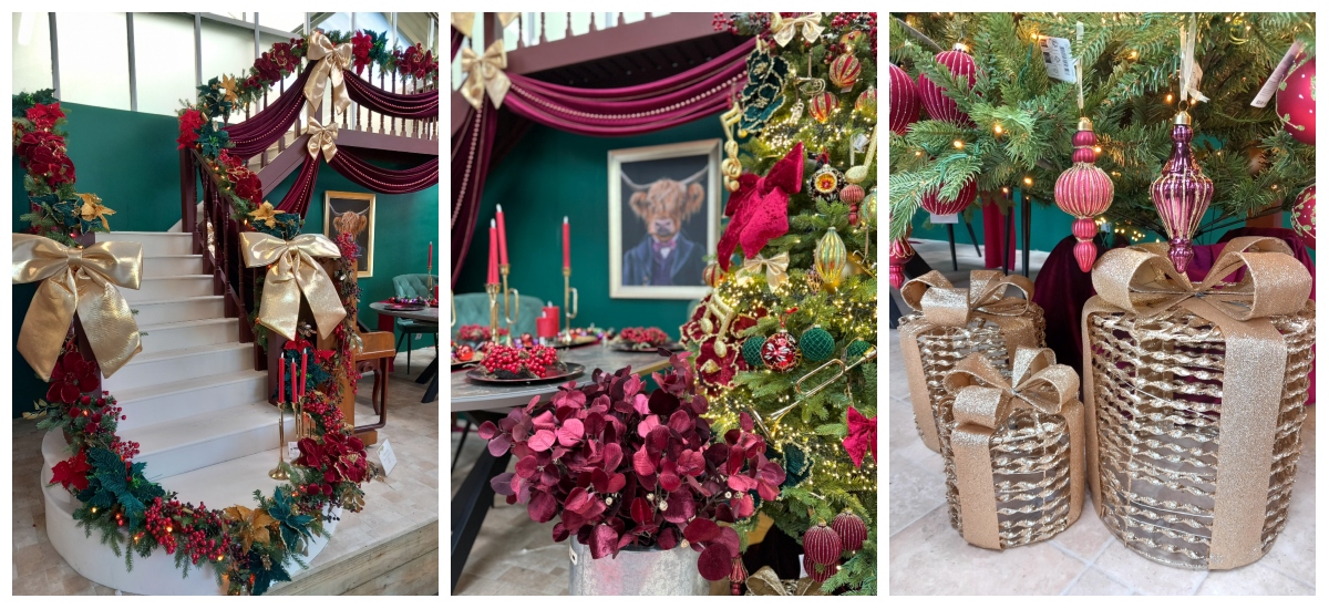 Christmas decorations at Millbrook Garden Centre in Kent