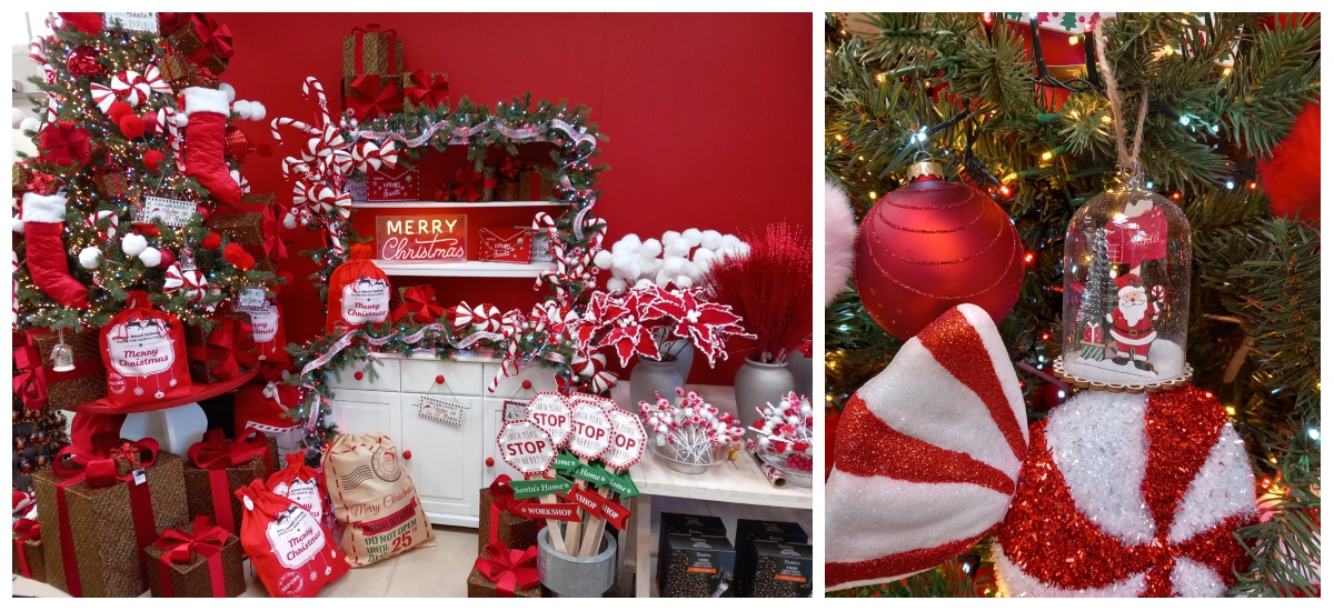 Christmas decorations at Millbrook Garden Centre in Kent