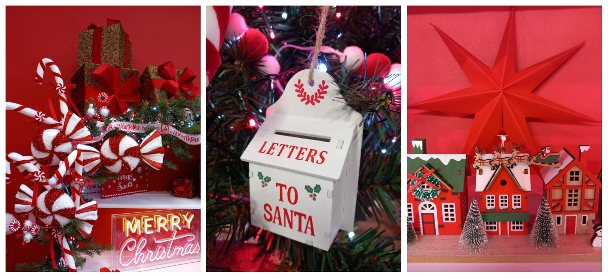 Christmas decorations at Millbrook Garden Centre in Kent