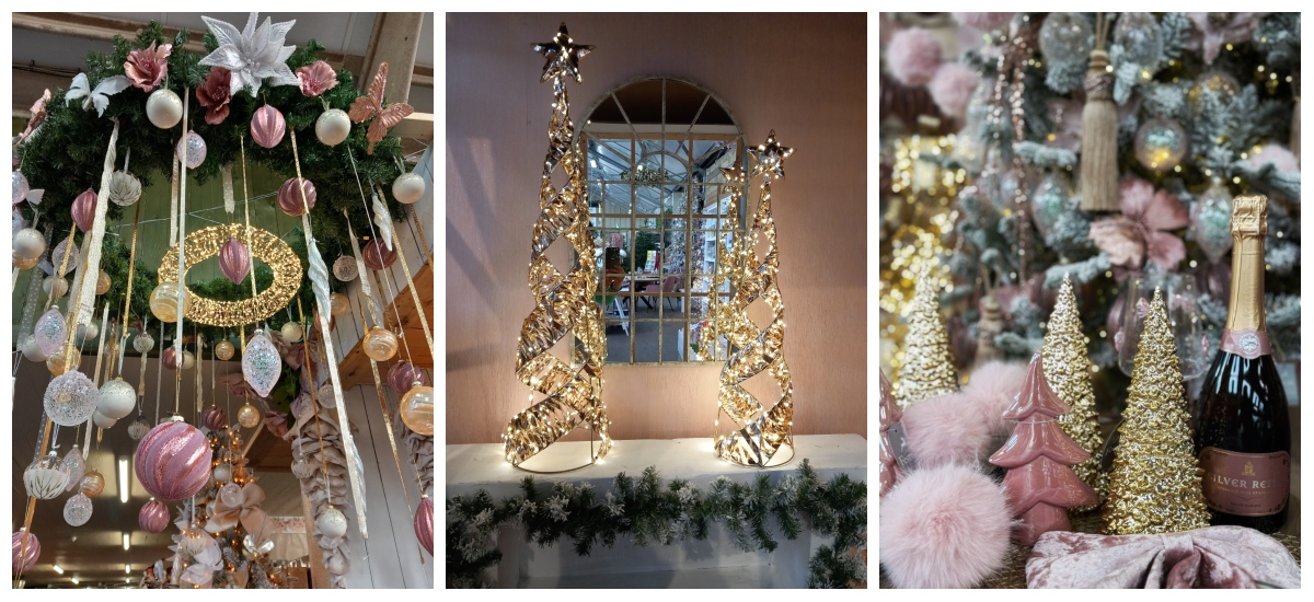 Christmas decorations at Millbrook Garden Centre in Kent