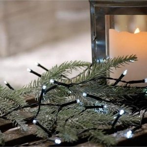 100 Battery-Operated Timer String Lights White