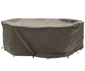6-Seat Elliptical Dining Set Cover Khaki
