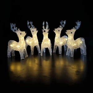 Acrylic Reindeer LED String Lights (Set of 5)
