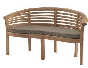 Broadway Banana Teak Bench with Taupe Cushion Set - image 3