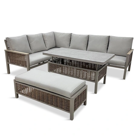 Campora Rectangular Modular Set with Adjustable Table