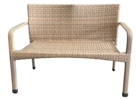 Faux Rattan 2 Seat Bench - Grey