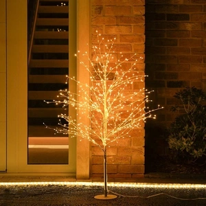 Festive 120cm Gold Micro Dewdrop Tree Traditional Warm White - image 1