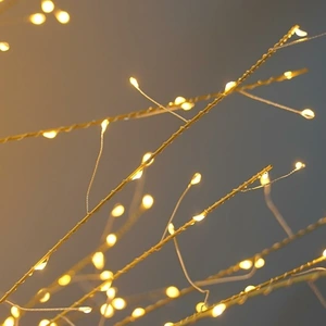 Festive 120cm Gold Micro Dewdrop Tree Traditional Warm White - image 3