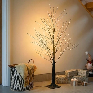 Festive 120cm Lit Microdot Black Tree 500 Warm White - image 1