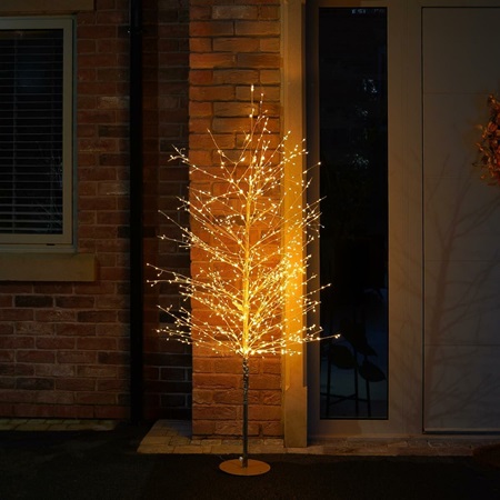 Festive 150cm Gold Micro Dewdrop Tree Traditional Warm White - image 1