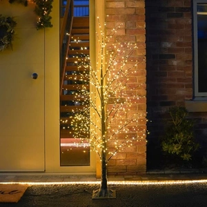 Festive 150cm Lit Microdot Black Tree 900 Warm White - image 2