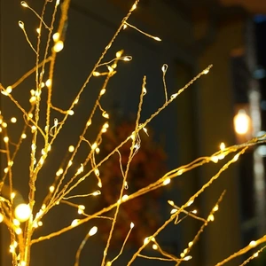 Festive 180cm Gold Micro Dewdrop Tree Traditional Warm White - image 2