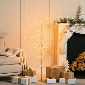 Festive 180cm Gold Micro Dewdrop Tree Traditional Warm White - image 3