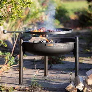 Firepit UK Legs Eleven 70cm Firepit with Swing Arm Rack - image 1
