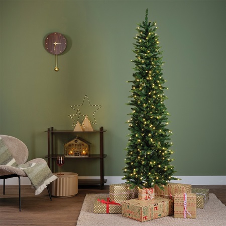 Kaemingk Everlands Slim Fir Pre-lit Christmas Tree 7ft / 2.1m - image 5