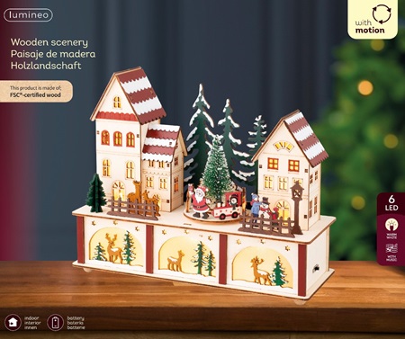 LED Indoor Battery Operated Wooden Scenery - image 3