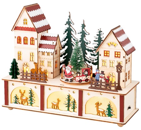 LED Indoor Battery Operated Wooden Scenery - image 1