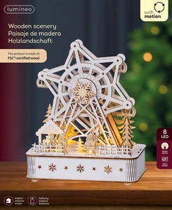 LED Indoor Battery Operated Wooden Scenery Ferris Wheel - image 3