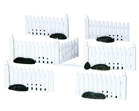 Lemax White Picket Fence (Set of 7)