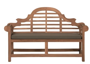 Lutyens Style Teak Bench with Taupe Cushion Set - image 4