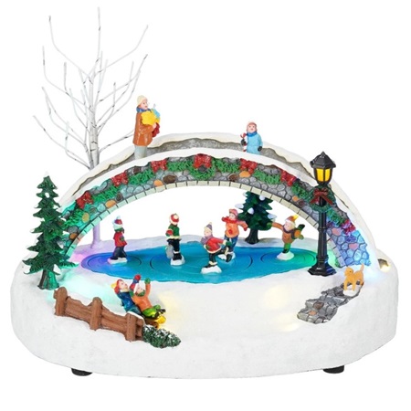 Luville Ice Skating Scenery Battery Operated