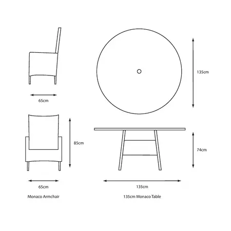 Monaco Sand 6 Seat Dining Set with Lazy Susan - image 3