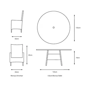 Monaco Sand 6 Seat Dining Set with Lazy Susan - image 3