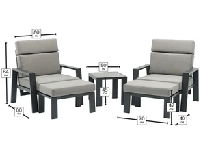 Pienza Reclining Chairs with Footstools and Side Table Set - image 2