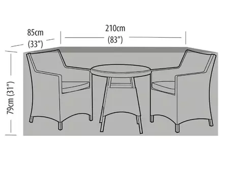Premium 2 Seater Ex Large Bistro Set Cover Black - image 2