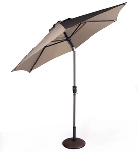  Riviera 2.5m Crank & Tilt Parasol Taupe - image 2