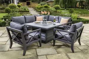 Sorrento Square Casual Dining Set with Gas Fire Pit - image 5