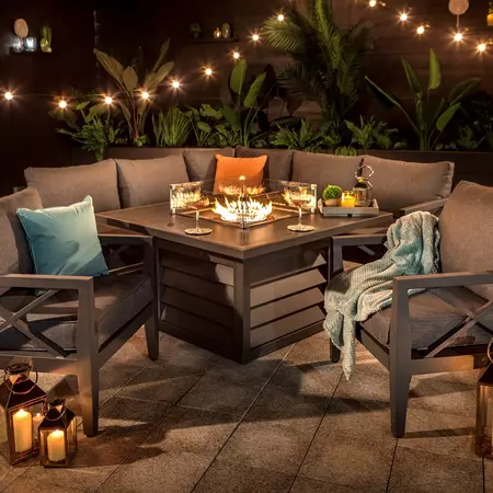 Sorrento Square Casual Dining Set with Gas Fire Pit - image 5