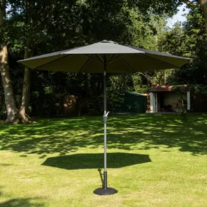 Sturdi Aluminium Crank & Tilt Round Parasol 3m - Grey - image 2