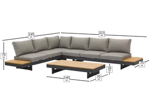 Vilamoura L-Shape Sofa with Rectangular Coffee Table Set - image 6